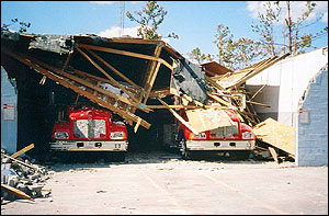 The DeLisle Fire House after Hurricane Katrina / photo from Firehouse.com