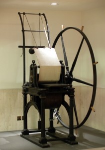 Penny Black Printing Press in a British Library Hallway (London, England) by takomabibelot on flickr