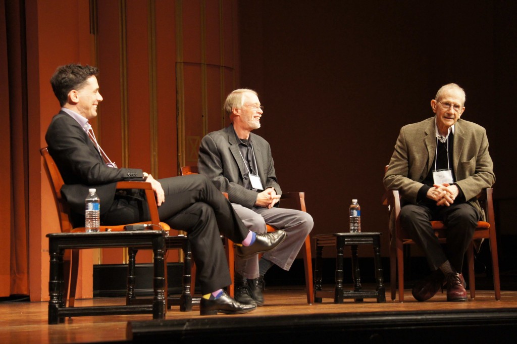 From left: Michael Byers, Charles Baxter, and Philip Levine