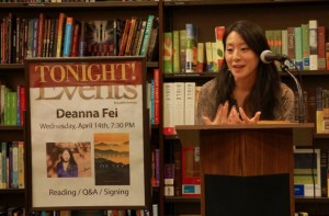 Fei reads at B&N in Park Slope, April 2010 / credit: from author's website