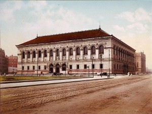 1909 postcard of Boston Public Library