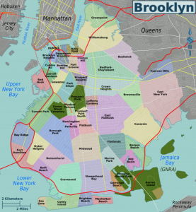 Map of Brooklyn's Neighborhoods / image by Peter Fitzgerald from Wikimedia Commons