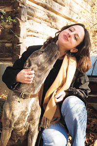 Haven Kimmel with her dog, Cloud / photo by Greg Plachta